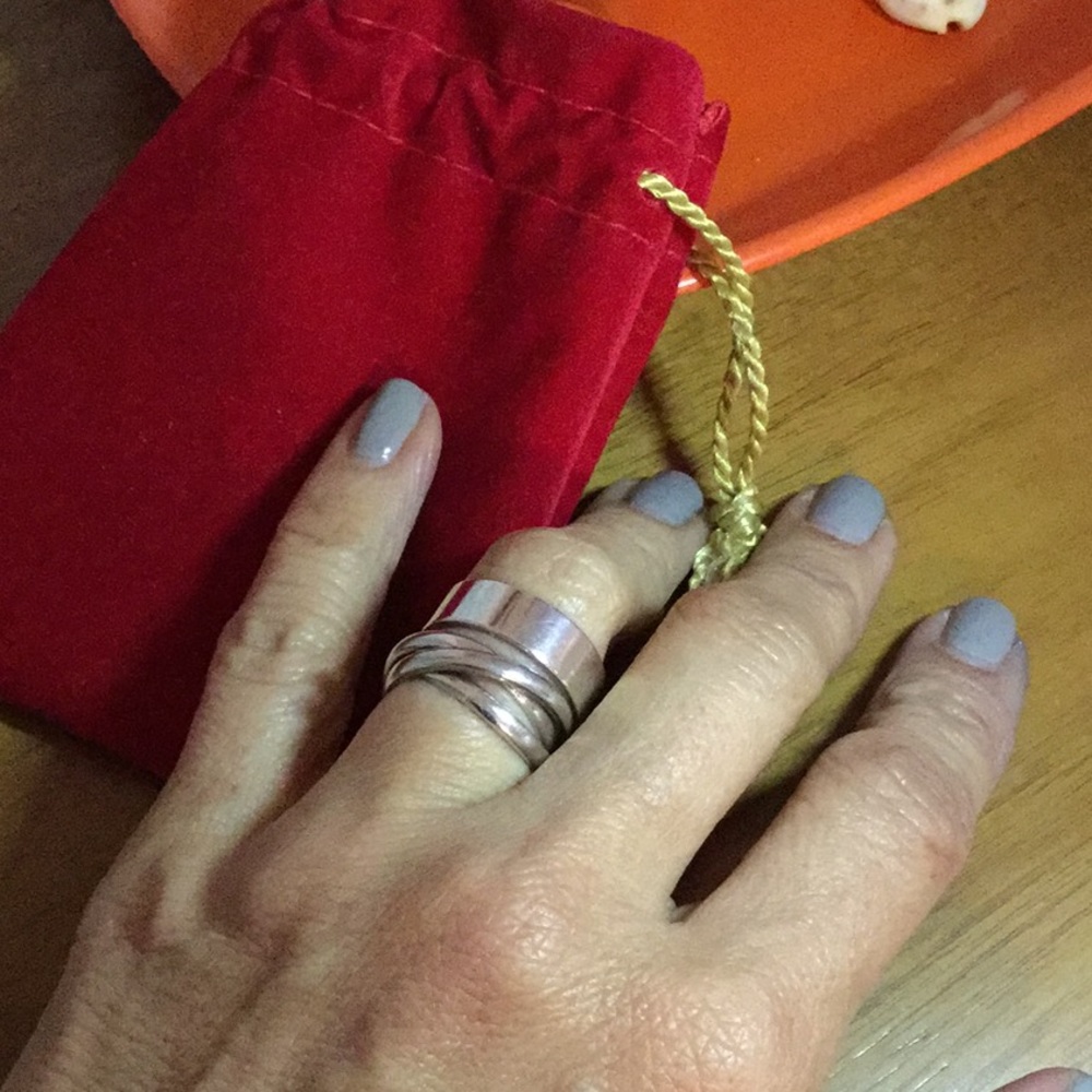 Sterling Silver Triple Loop Ring - image 3